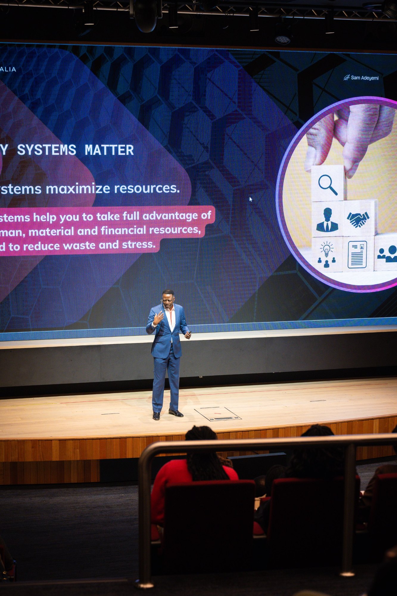 Dr. Sam Adeyemi on stage at TLC Australia 2026